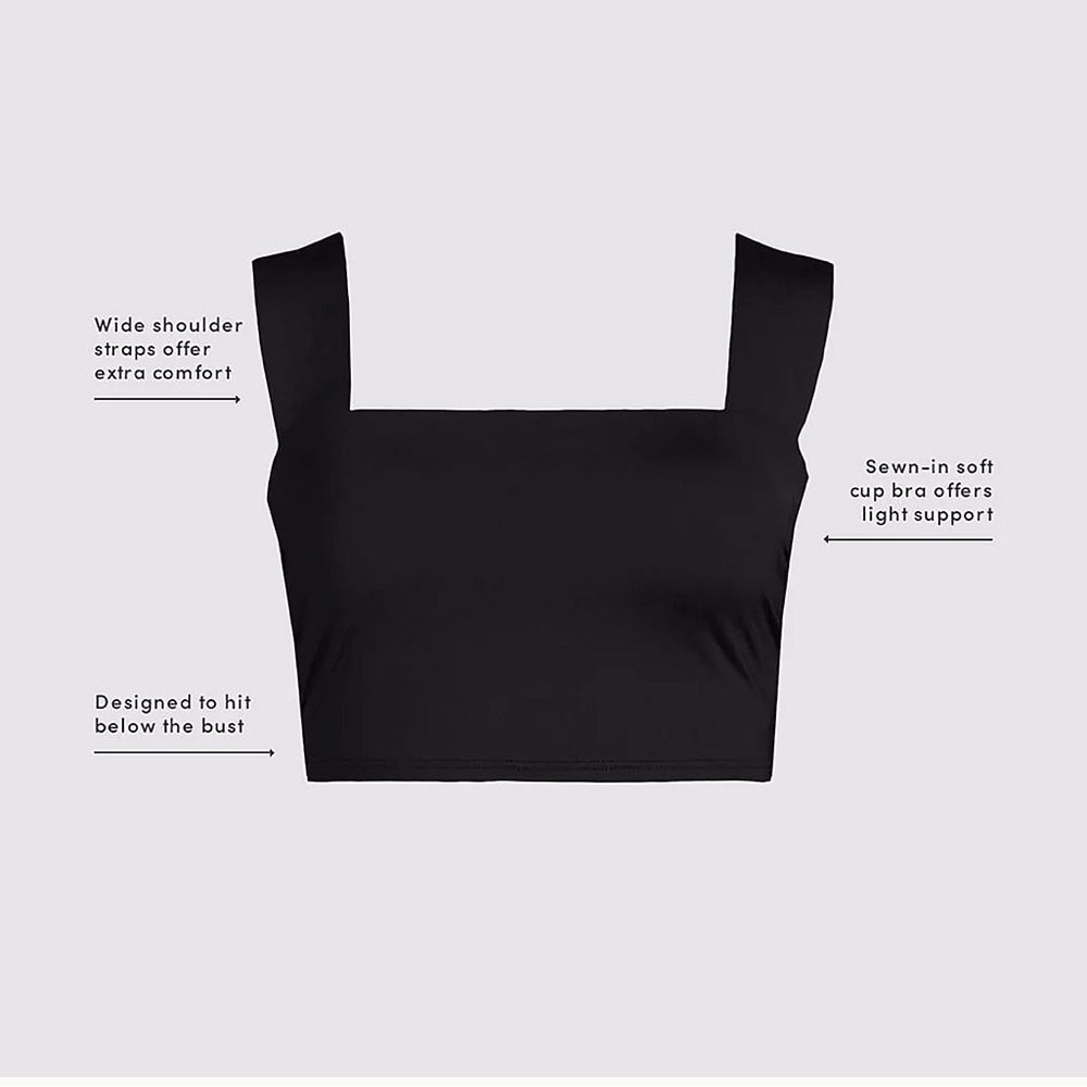 Lands End Square Neck Midkini Tankini Swimsuit set black - Picture 5 of 5